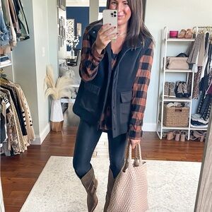 Plaid button down top